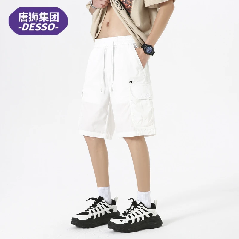 唐狮集团DESSO夏季冰丝短裤男款2025新款潮流百搭工装五分中裤子