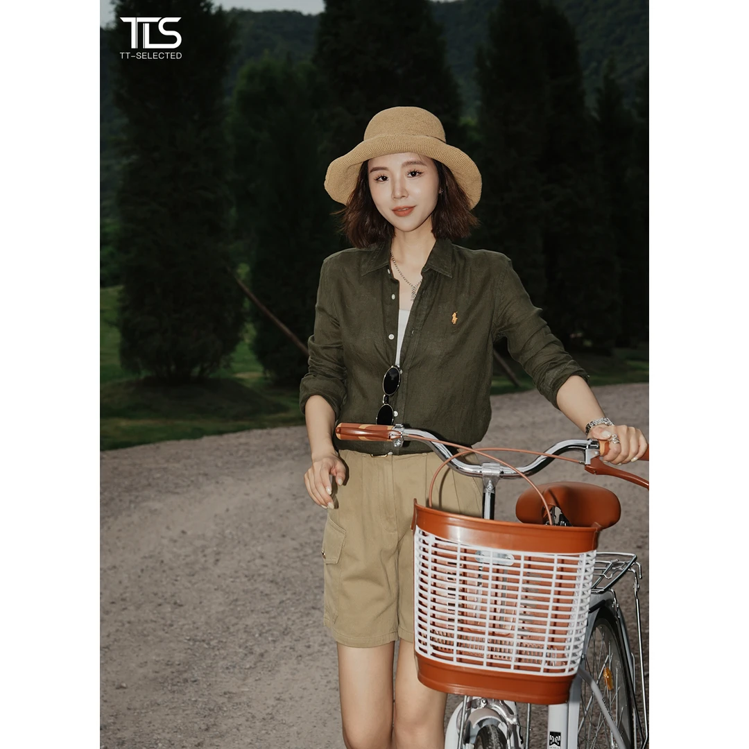 TT【拉夫衬衣】法国进口亚麻颗粒感透气清凉纯色衬衣2845