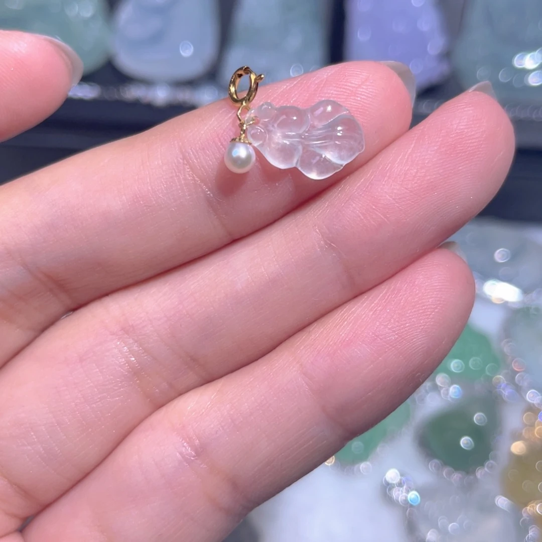 颈饰18K金镶嵌翡翠翡翠