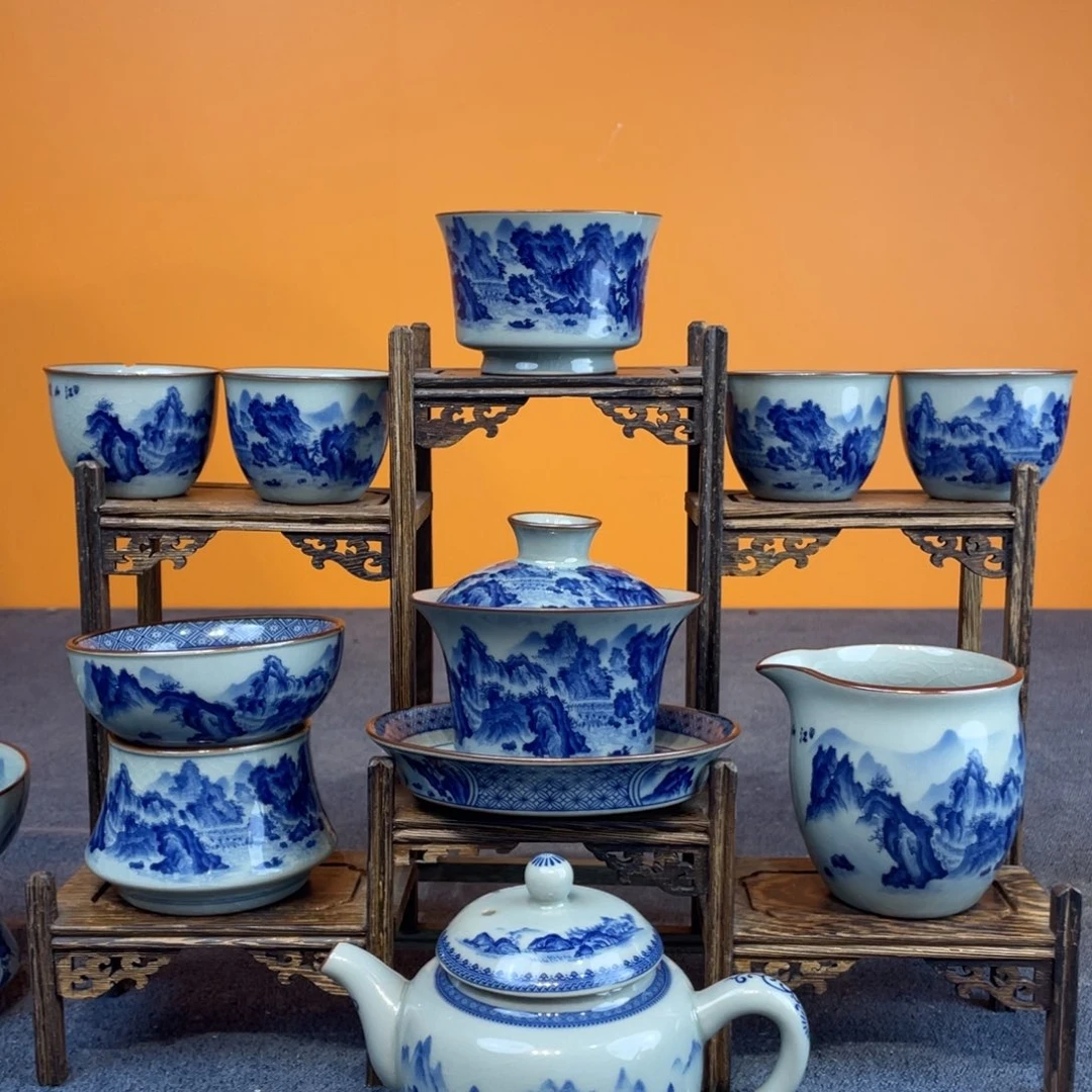景德镇陶瓷釉下青花八件套