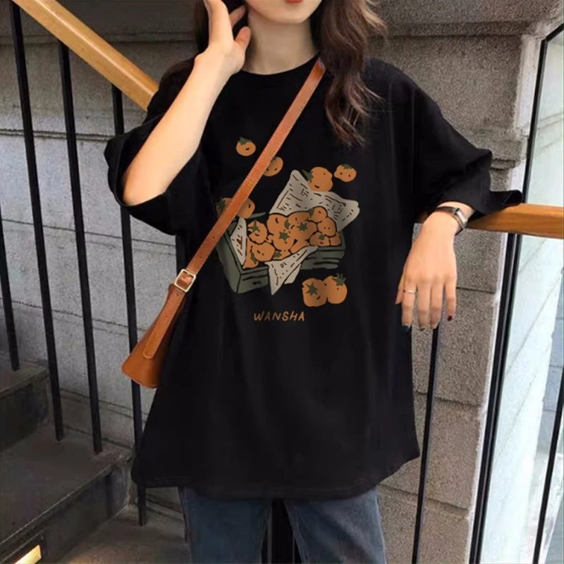 美式复古短袖t恤女2025年春季新款设计感小众ins黑色情侣半袖上衣