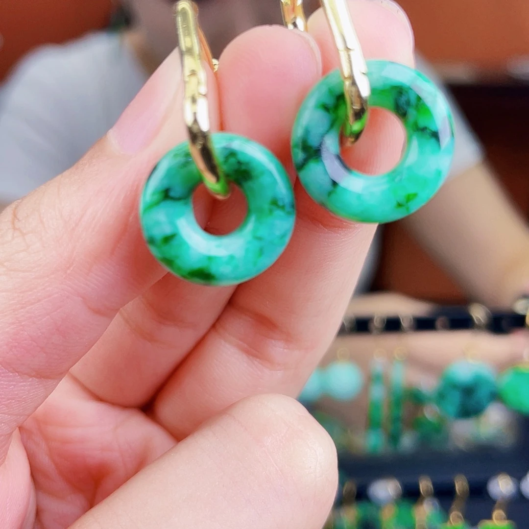 翡翠未镶嵌耳饰饰品