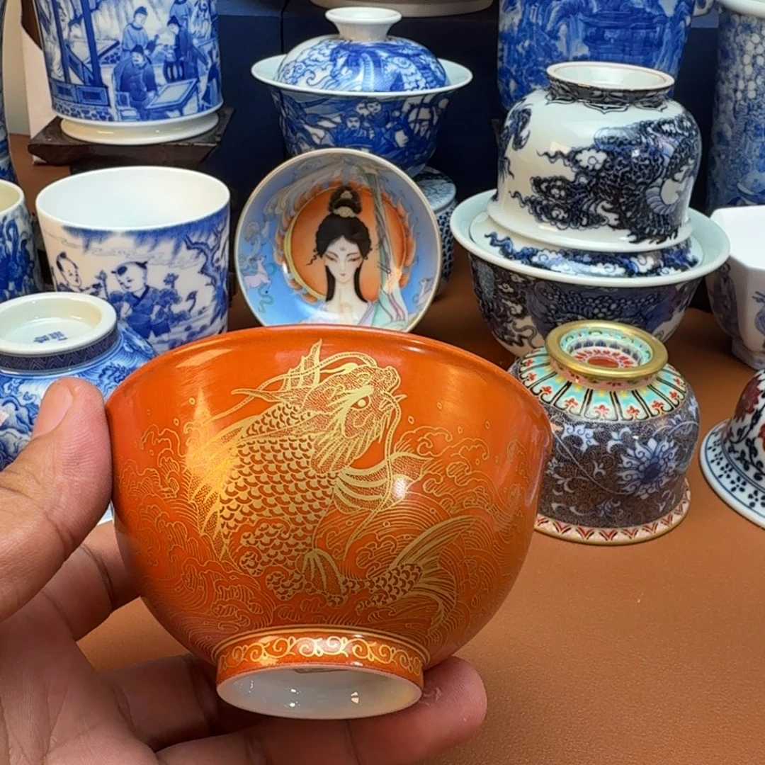****寶杯子景德镇全手工手绘陶瓷
