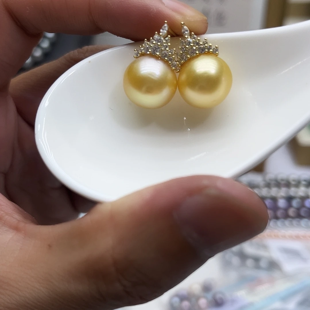 耳饰海水珍珠银S925镶嵌