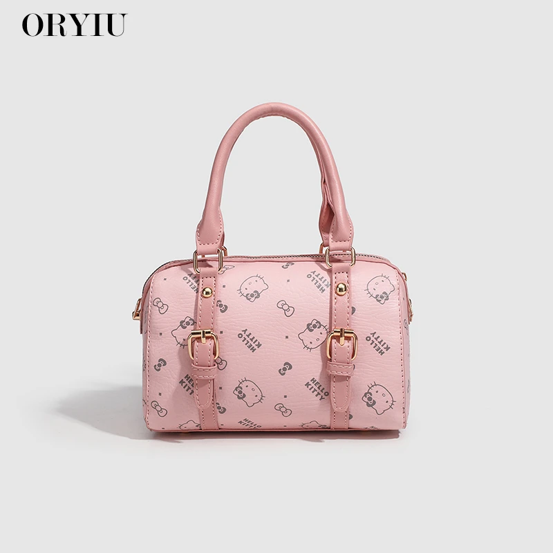 ORYIU【小喵印花】粉色kitty猫印花单肩斜挎包百搭轻便休闲包包