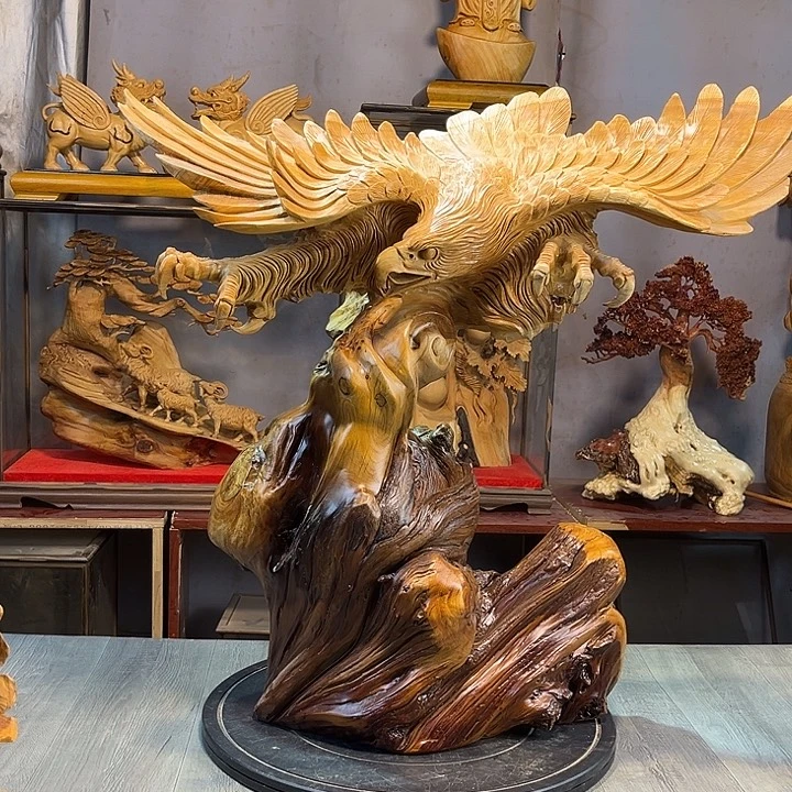 缘***金丝楠工艺品摆件大展鸿图