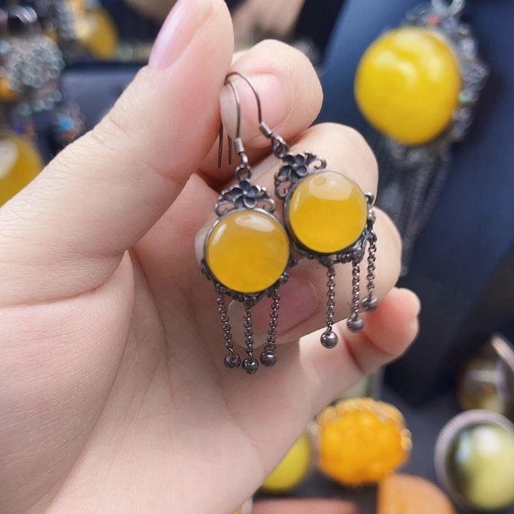 琥珀银S925镶嵌裸石