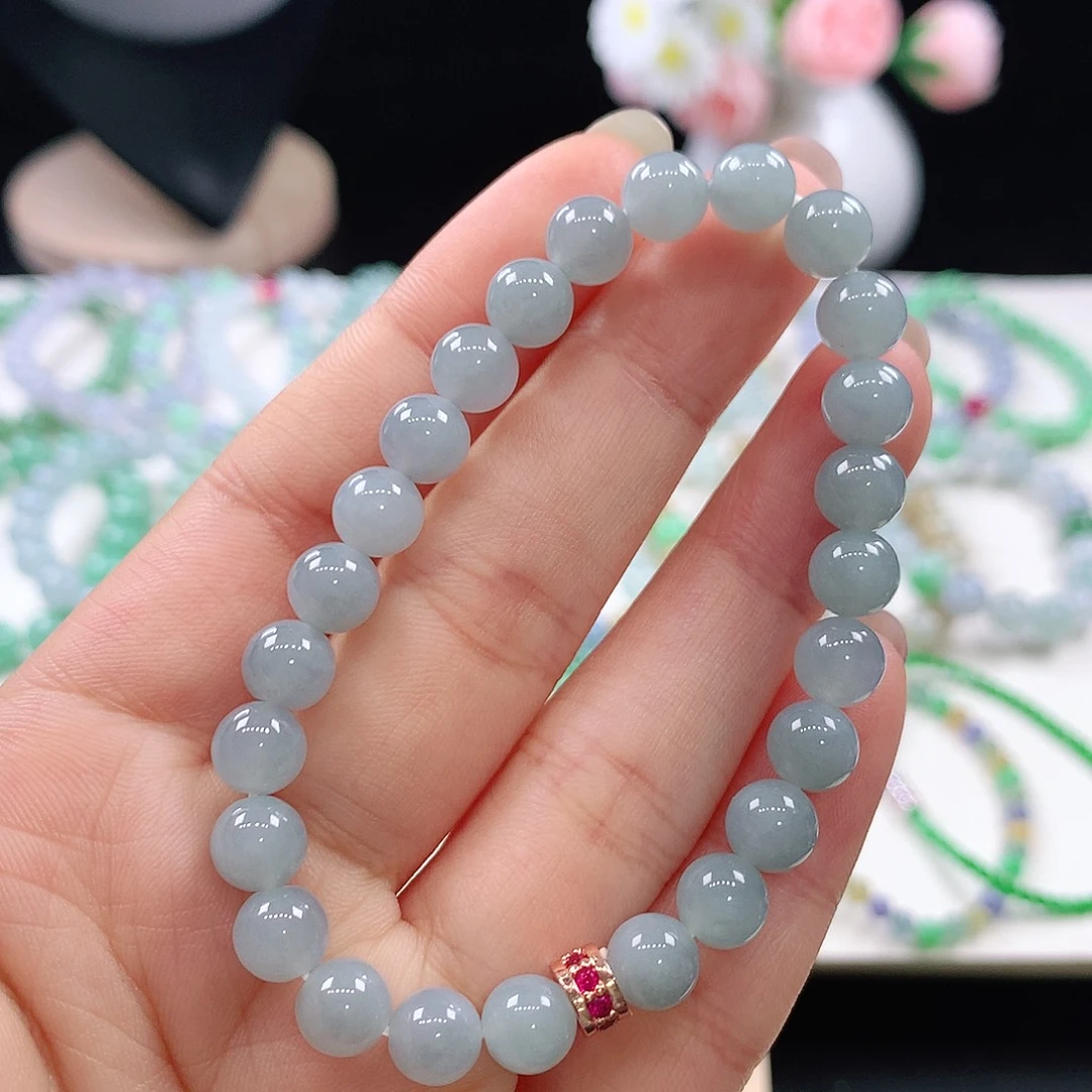 翡翠未镶嵌手链7mm