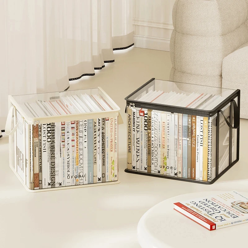 透明pvc防尘书袋家用课本书本收纳家庭收纳大容量学生书本手提袋