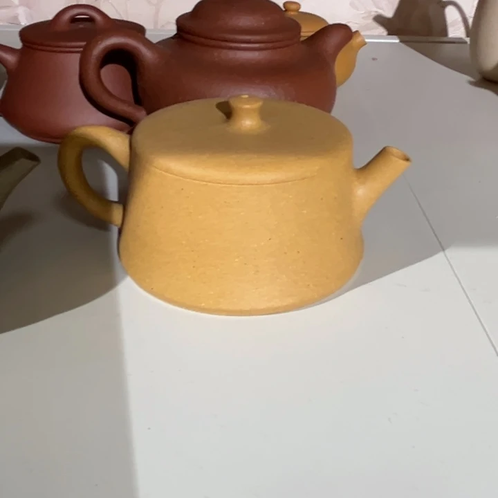 紫砂茶壶黄金段精工云柱