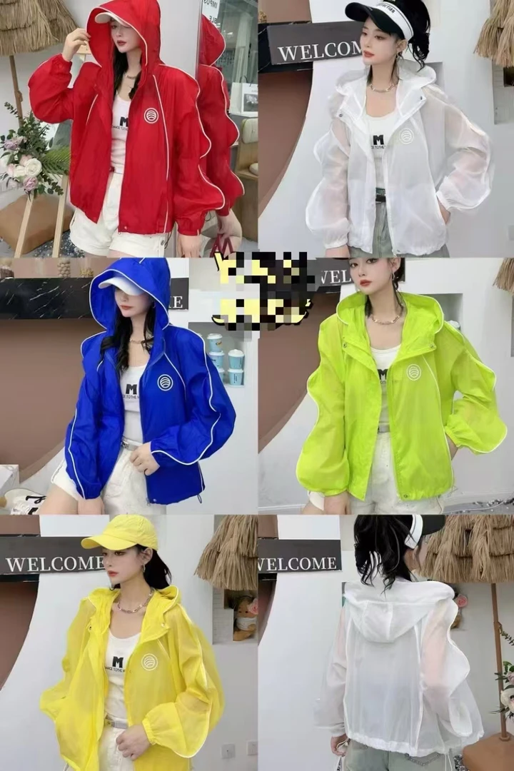 夏季防晒衣彩色连帽超薄款