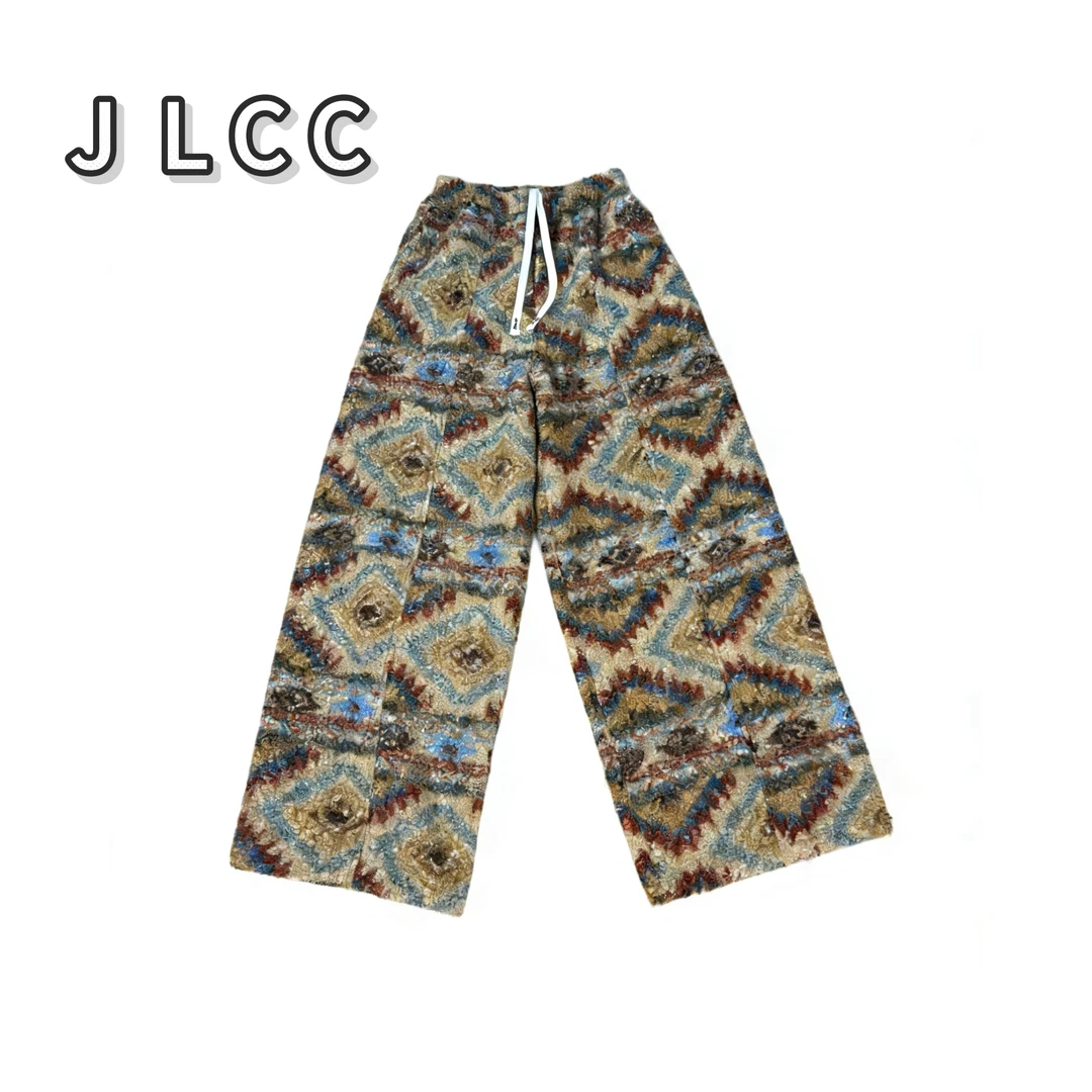 【JLCC】（复古民族）冬季卷卷毛抽绳美式复古百搭加绒休闲裤6030