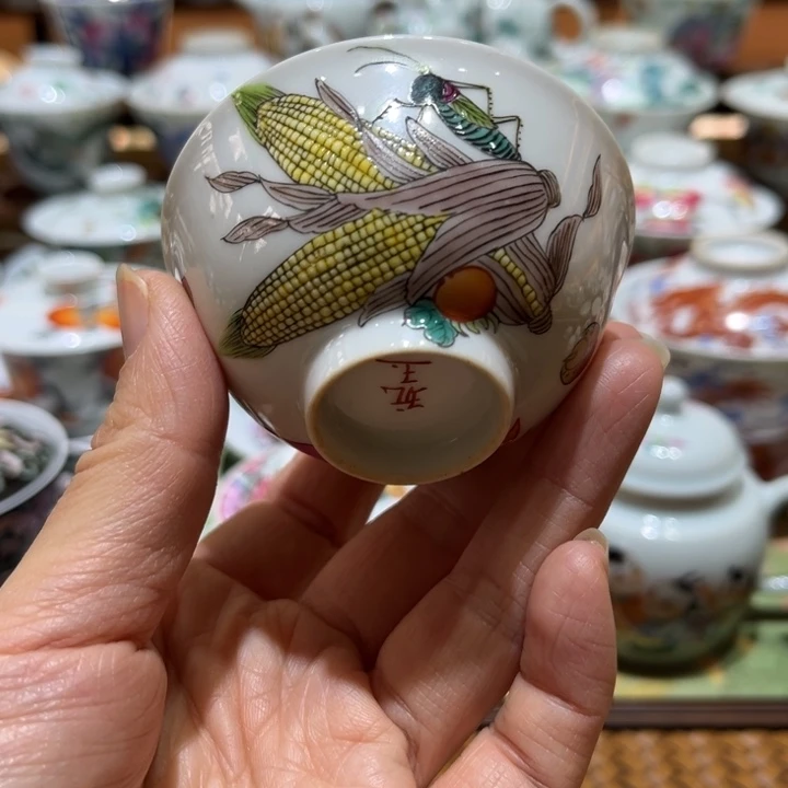 手绘茶杯盖碗陶瓷