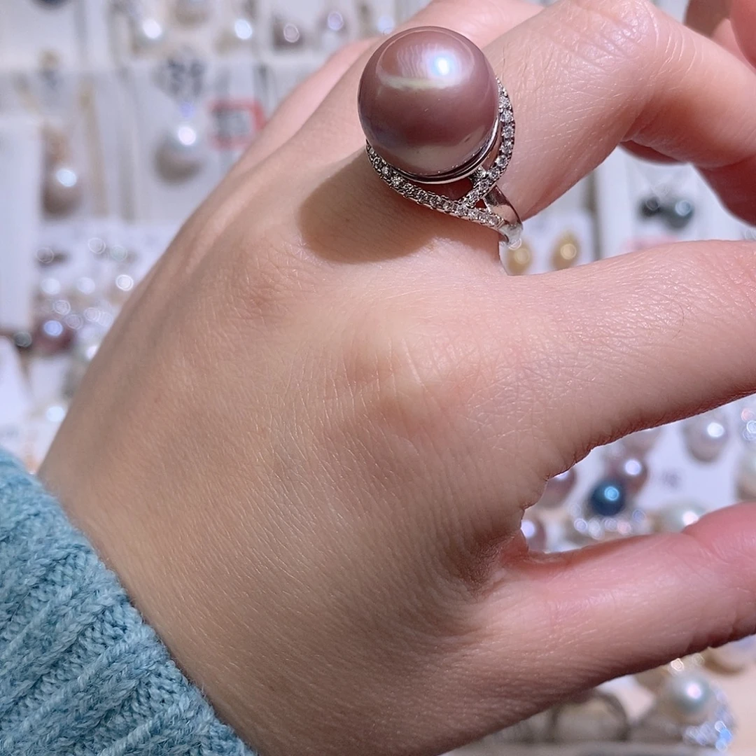 淡水珍珠未镶嵌戒指w14.2