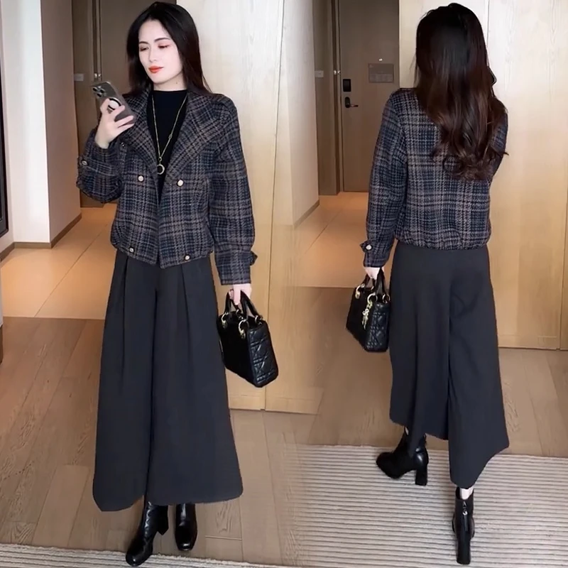 复古格子短外套女2025秋季新款时尚洋气小个子百搭夹克休闲上衣潮