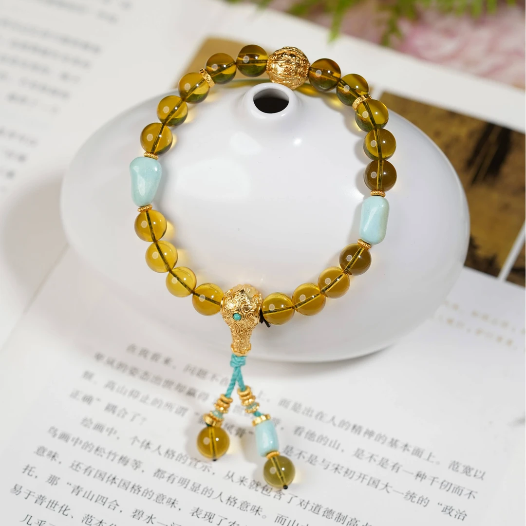 【小涵专属】S925琥珀蓝珀diy手串 多样性发一 8mm