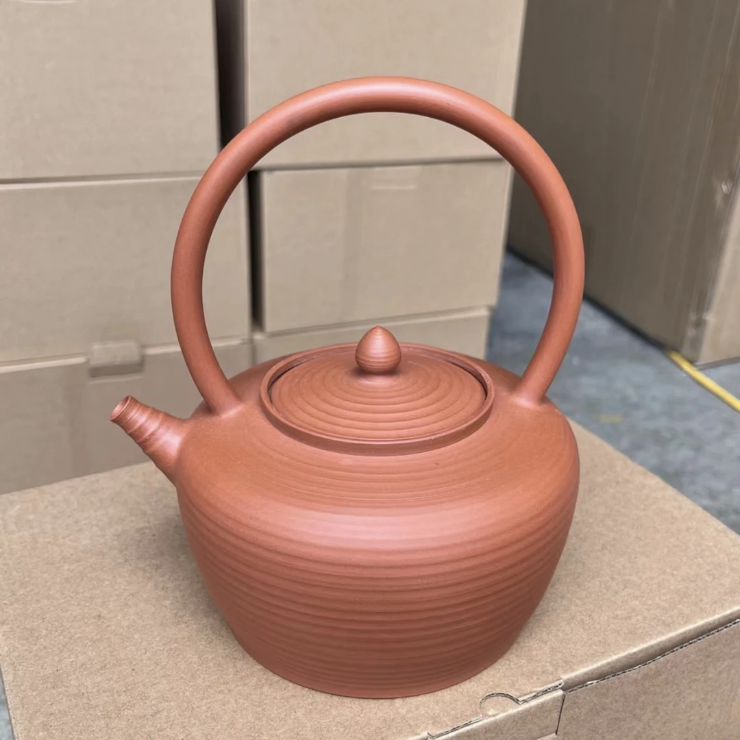 【少冬提梁壶】矿石料提梁煮茶壶煮水壶围炉煮茶壶全手工手拉壶