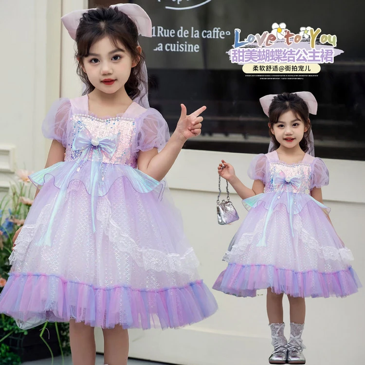女孩连衣裙公主夏季甜美可爱洛丽塔中小童生日花童蓬蓬纱裙洋气新