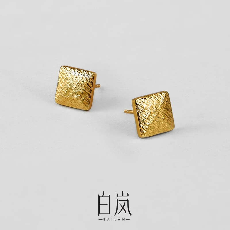 925银耳饰 【8月新品】鸣沙耳钉敦煌纯银百搭简约七夕礼物ED4714