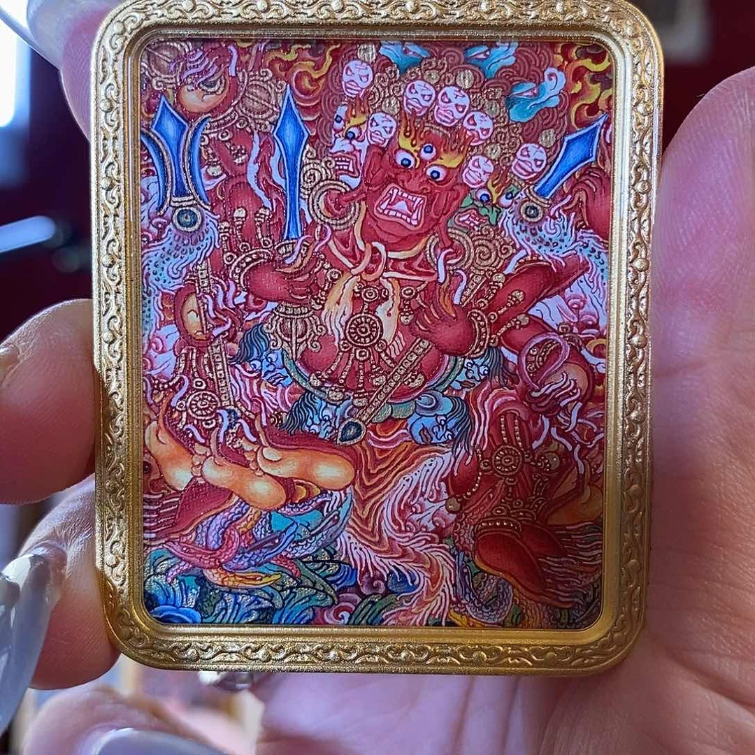 吊坠热贡纯手绘马头明王