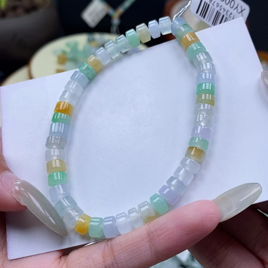 翡翠未镶嵌手链闪