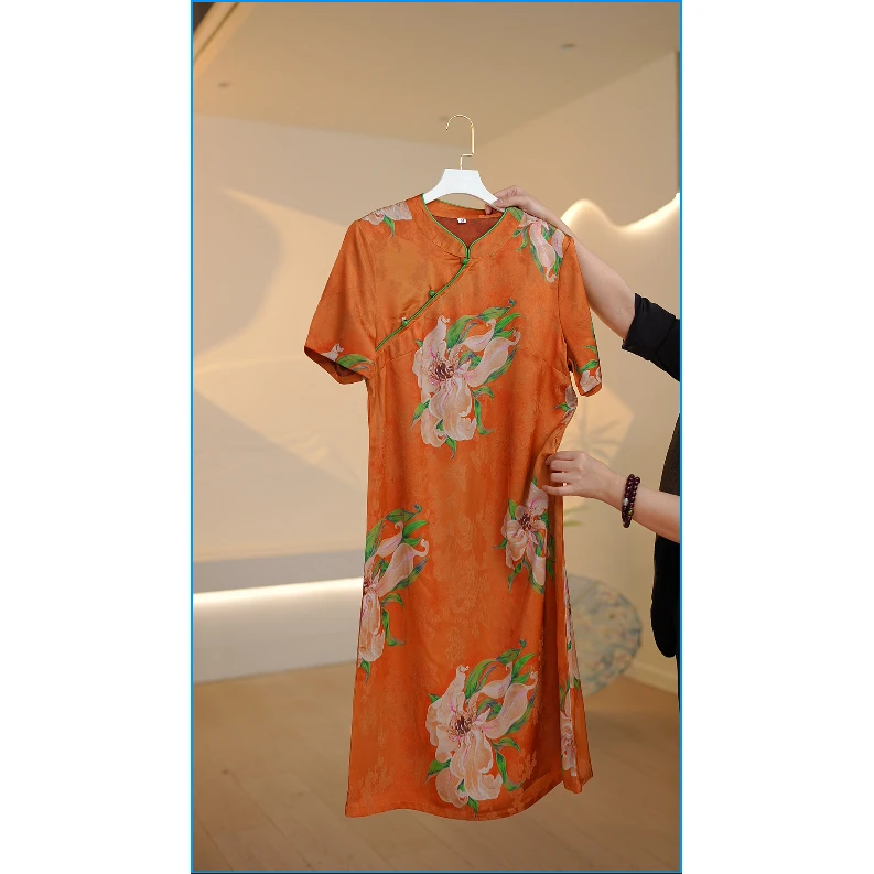 【晨雾弥漫】改良新中式旗袍国风宽松款复古风大码连衣裙