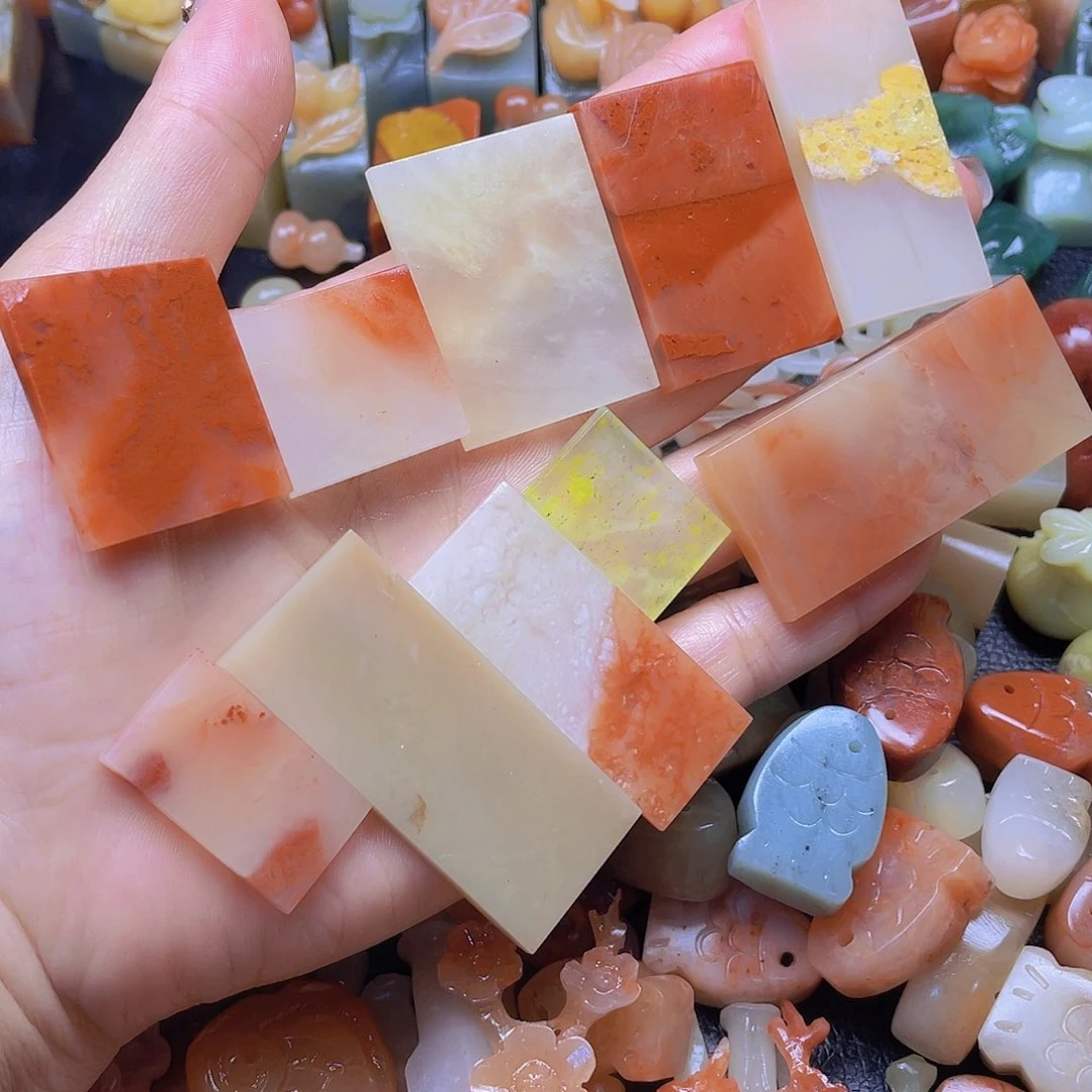 青田石印石片片一组