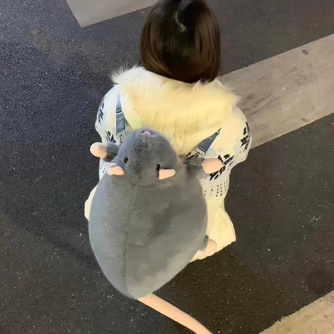 新款网红同款可爱仿真老鼠礼物花枝鼠毛绒玩具包包公仔创意可爱包