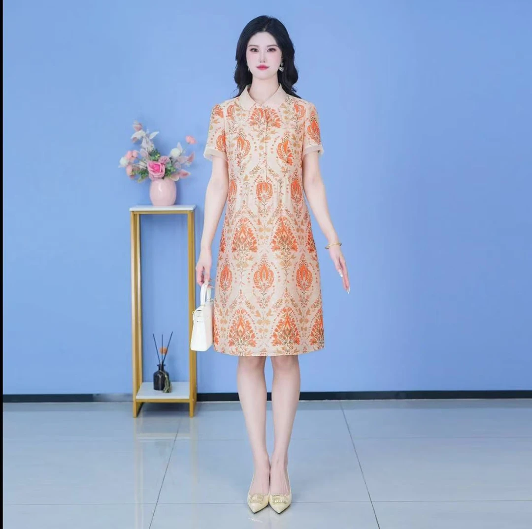 【连衣裙】2025新款春季时尚优雅减龄连衣裙修身显瘦气质中长裙