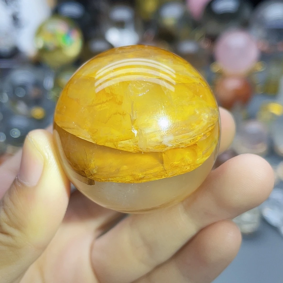 未镶嵌珠宝半成品水晶天然黄浇花43.8mm