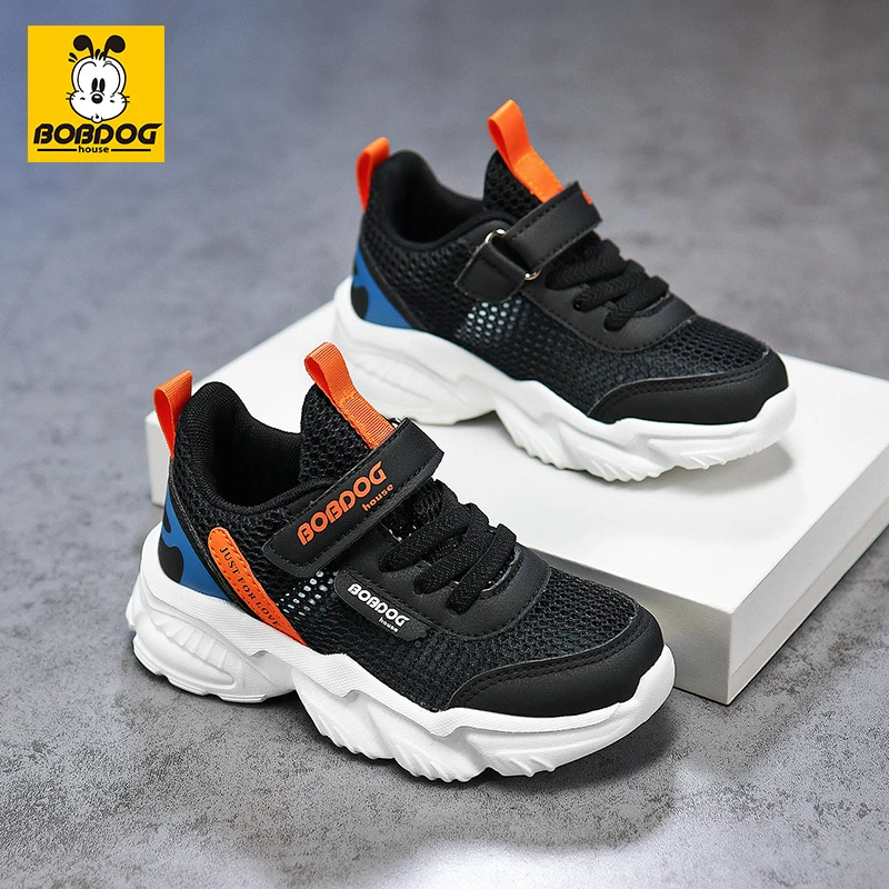 巴布豆男童鞋子2025夏季新款透气网面软底运动鞋中大童休闲跑步鞋
