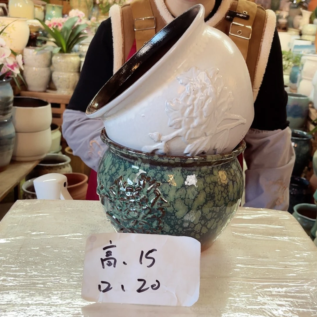 紫砂花盆高度15口径20