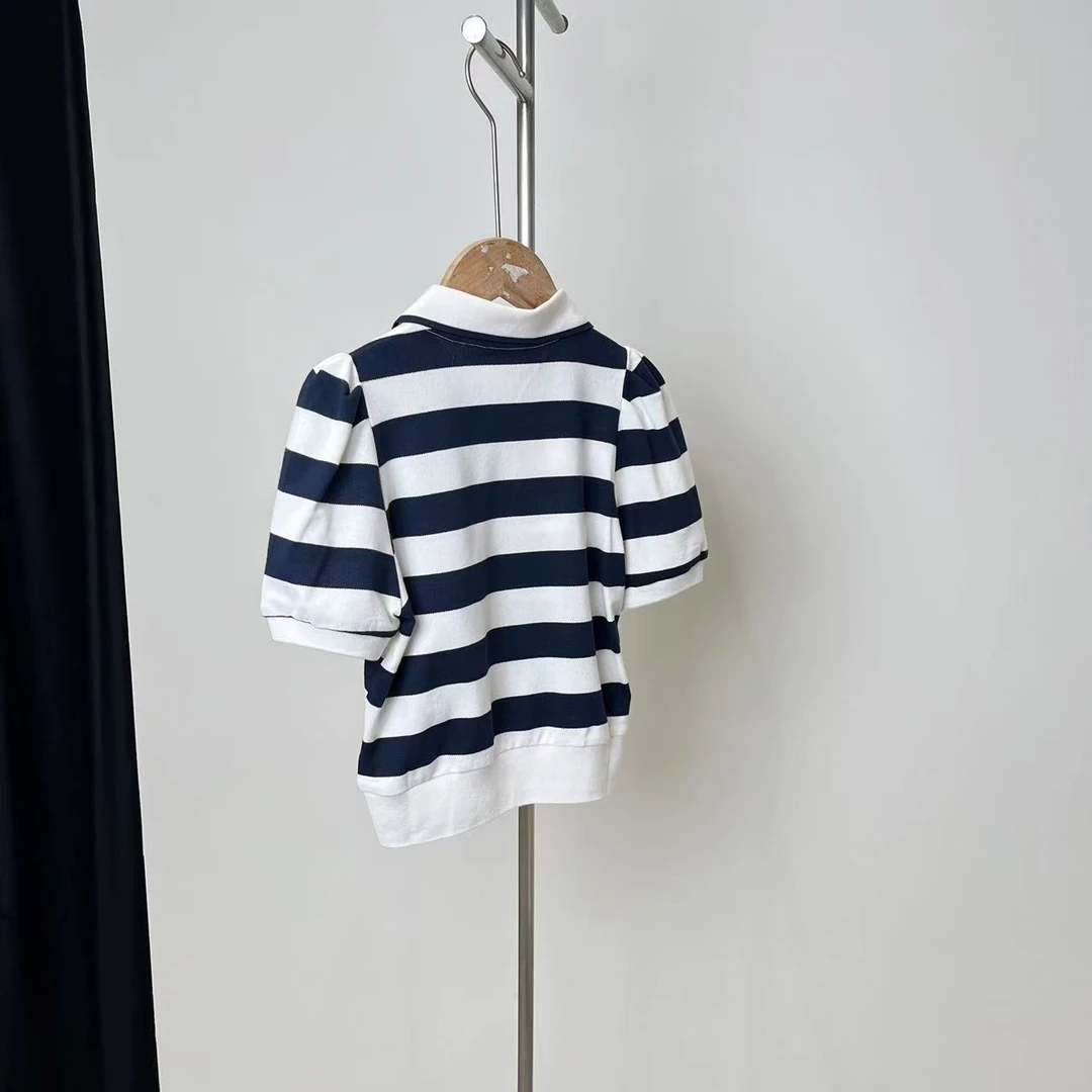 新款百搭藏青白条 D14 7091(高奢亲子系)