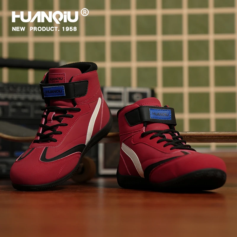 环球红色休闲板鞋男款秋季2025新款轻便内增高德训鞋潮流百搭男鞋
