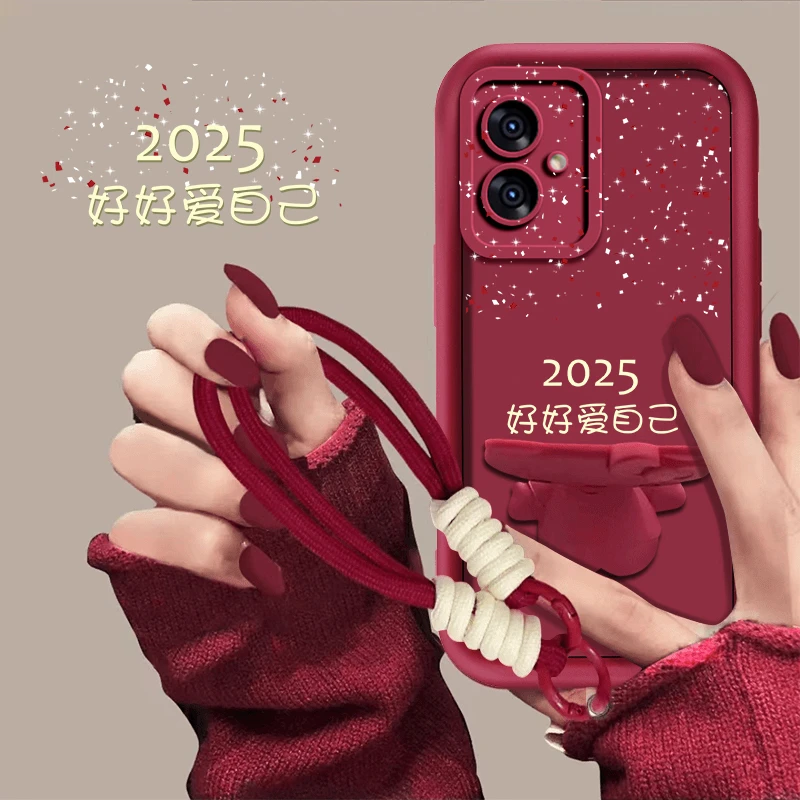 适用【oppok11x】2025好好爱自己补妆镜支架手机壳创意防摔网红女款