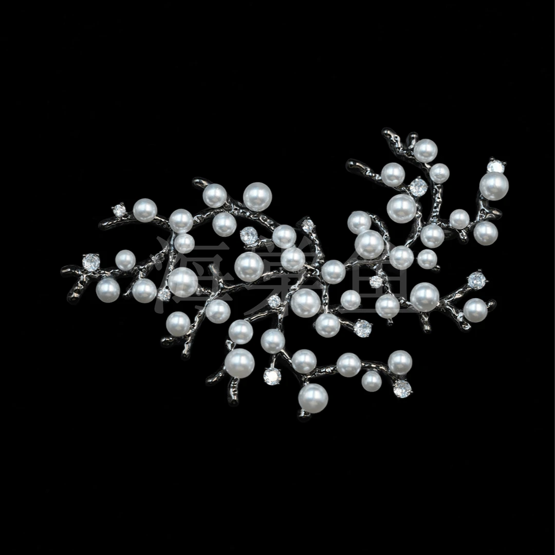 铜合金仿珍珠胸针 时尚气质百搭璀璨烟花胸针6332