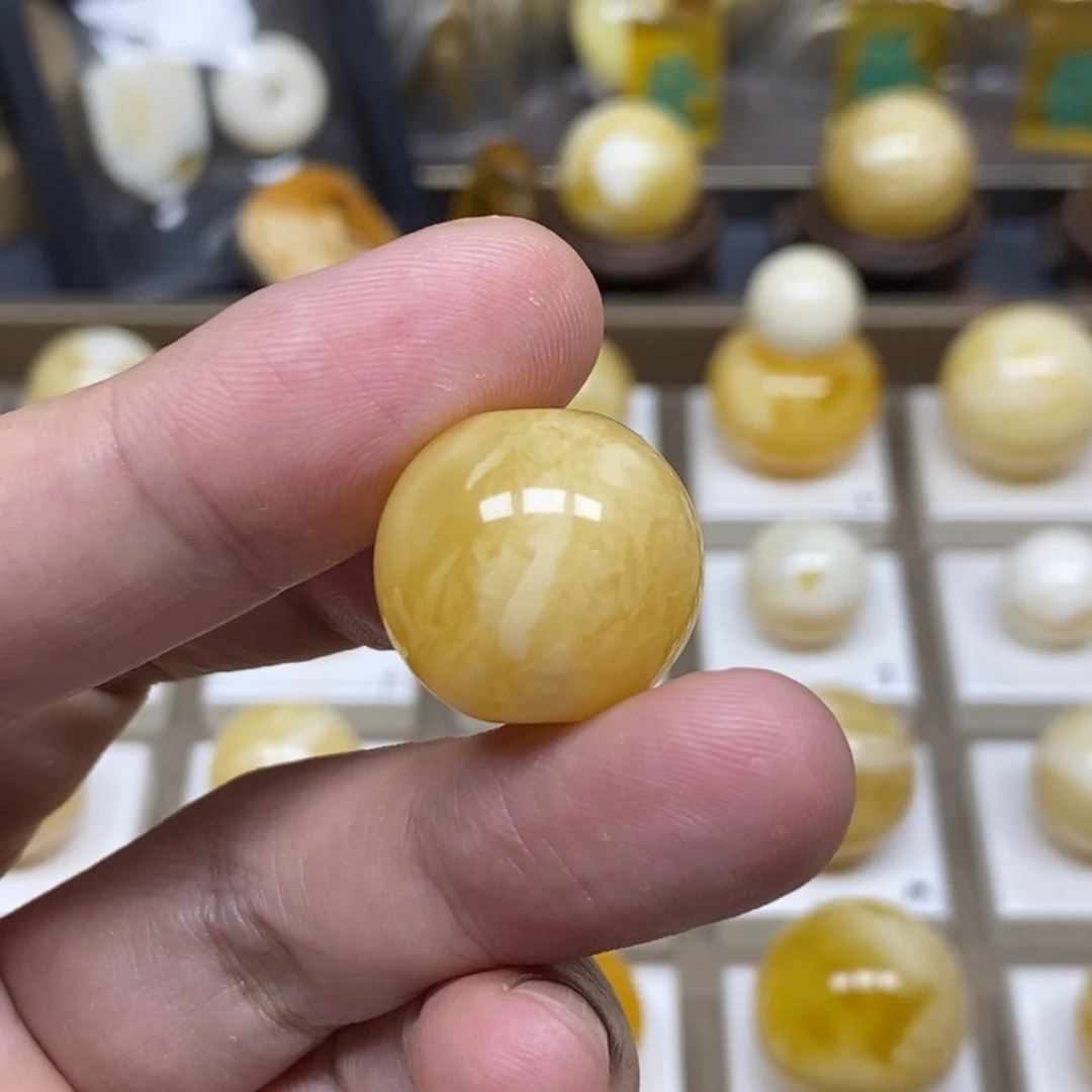 谦***手琥珀未镶嵌珠宝奇石19苹果珠