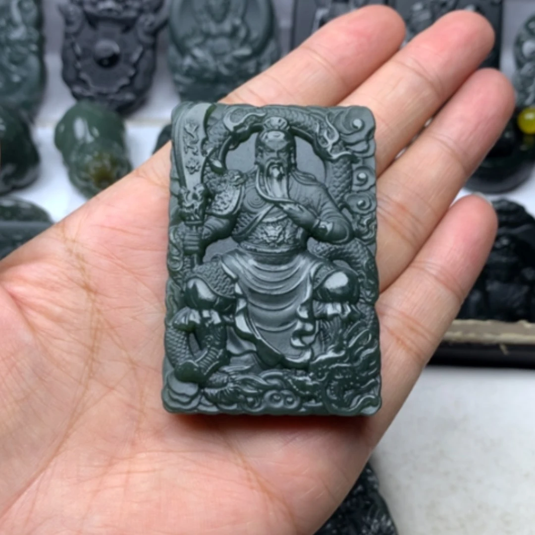 【闪购商品】颈饰未镶嵌和田玉8*后双面雕刻