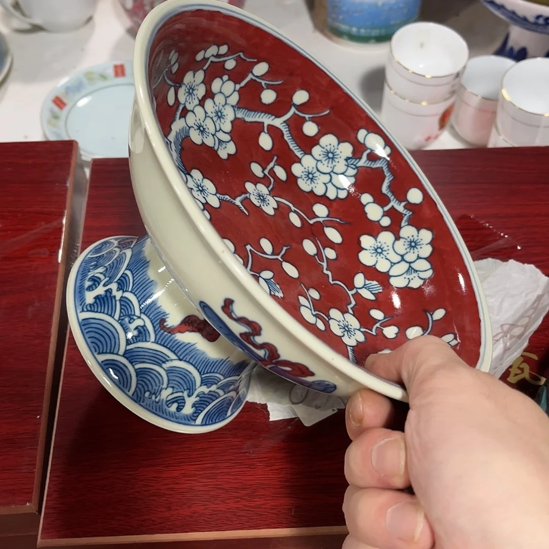 摆件景德镇陶瓷果盘。黄。