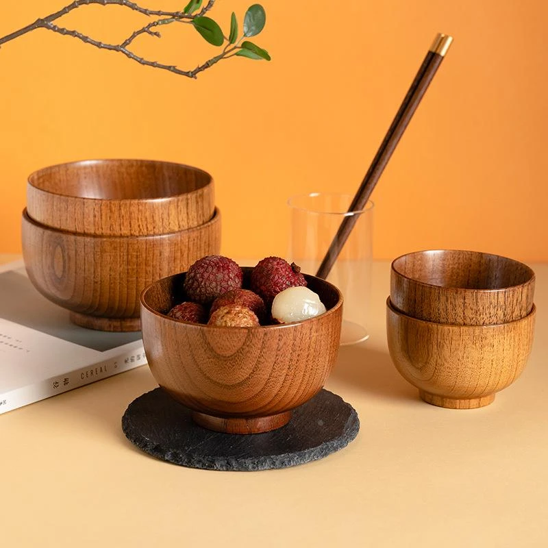 日式酸枣木碗家用大号汤碗拉面碗吃面条碗成人儿童木碗整木制餐具