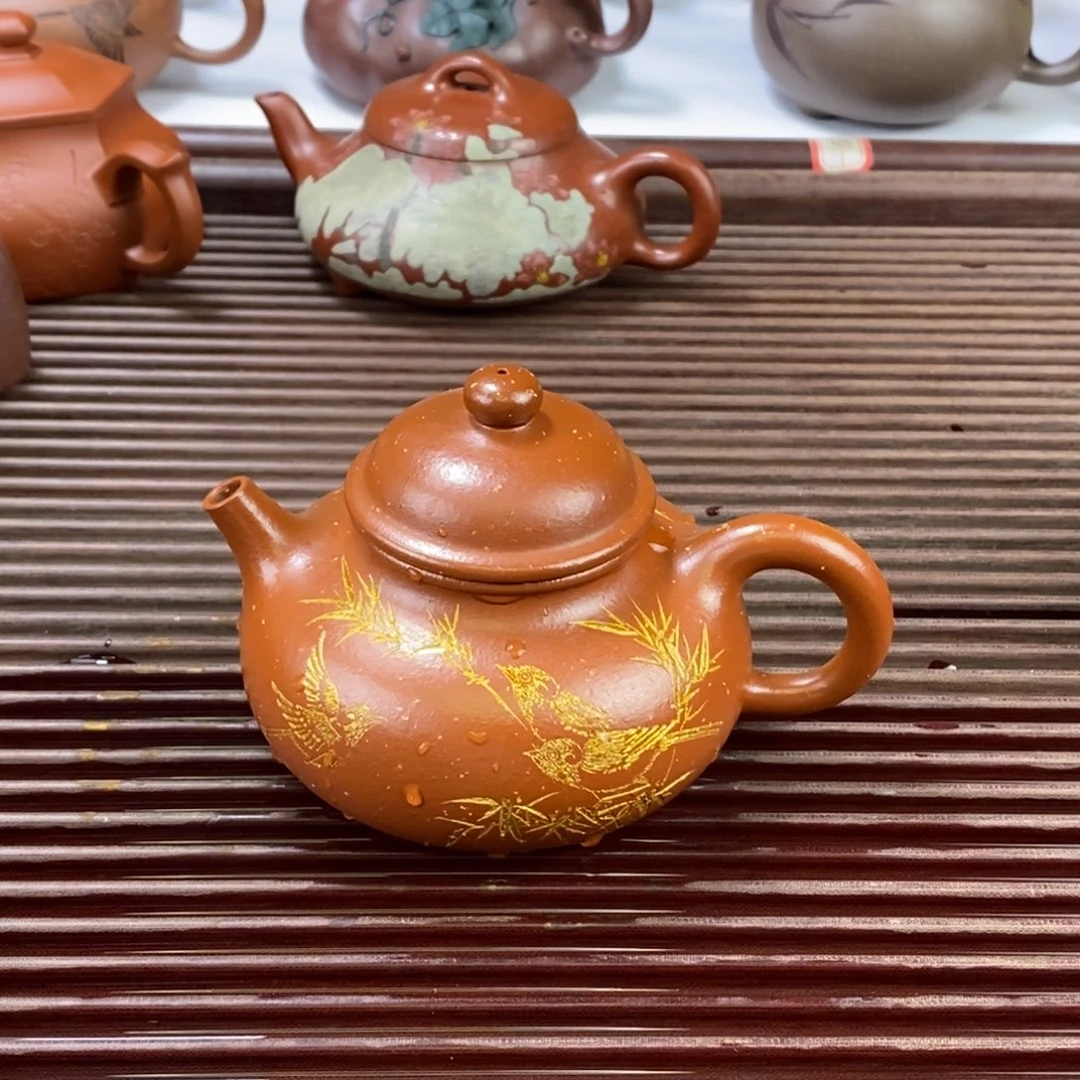 茶壶紫泥白4 容天 贵妃朱砂