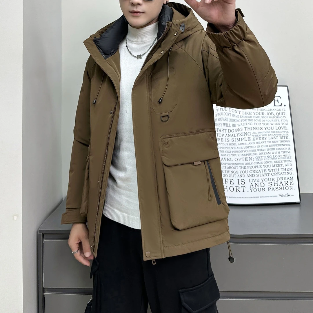 Y2351冬季男款连帽保暖冲锋衣外套百搭工装