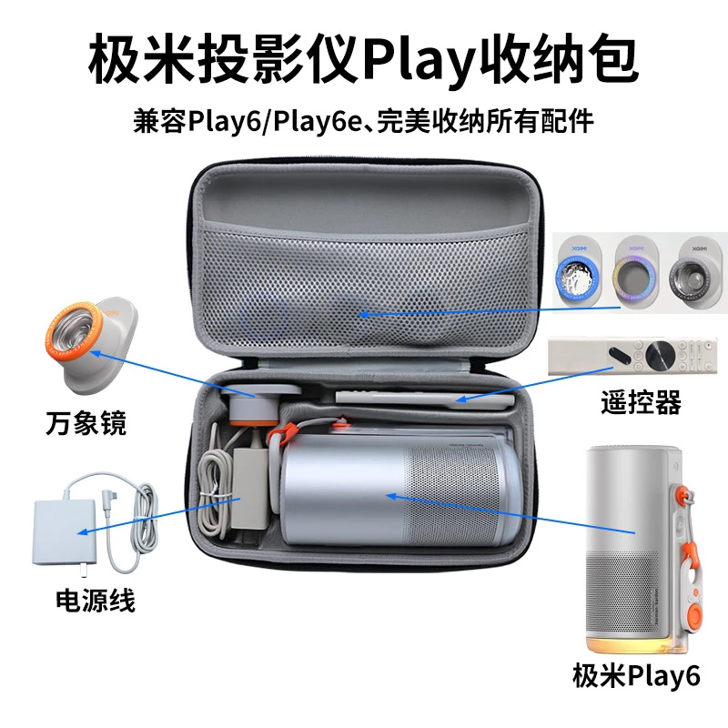 适用极米Play6投影仪收纳包便携手提包Play6e投影机保护套收纳盒