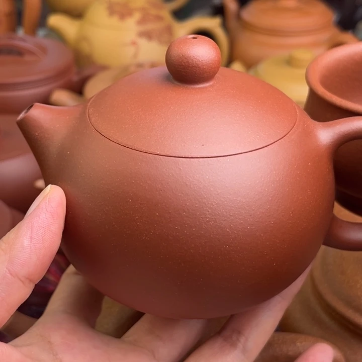 茶壶紫砂原矿红皮龙西施精工半手260cc