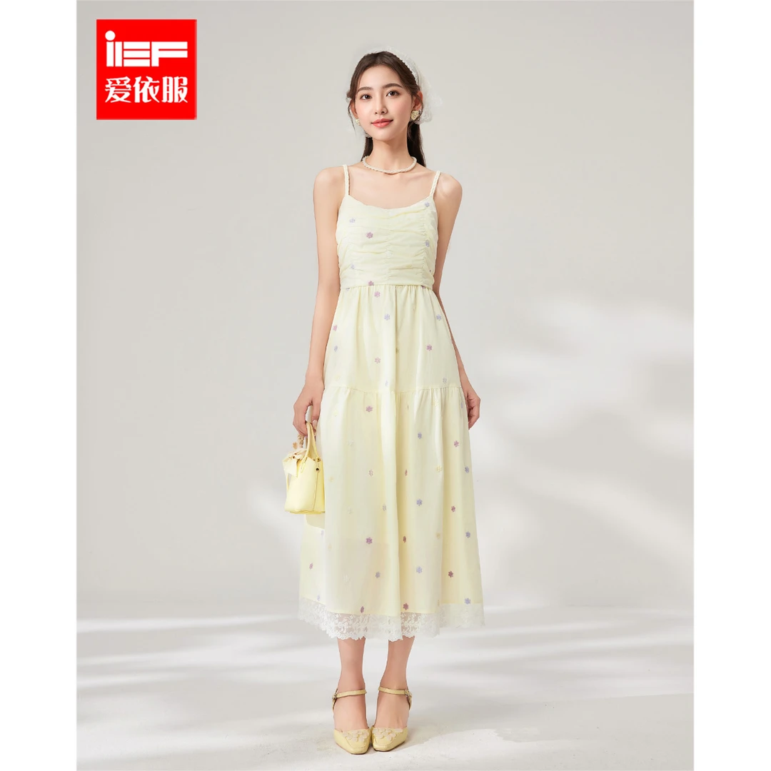 IEF/爱依服连衣裙2025夏季新款纯欲公主风度假女吊带长裙流光风