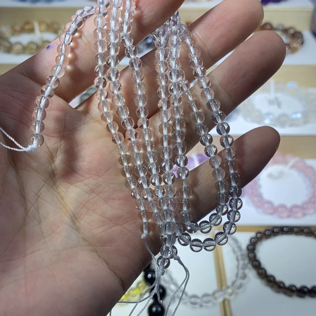水晶手链未镶嵌白水晶4mm半成品