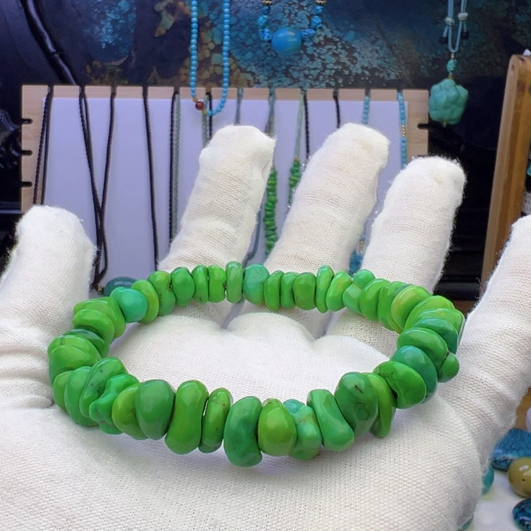 菜籽绿藏扣手串10.5mm兰