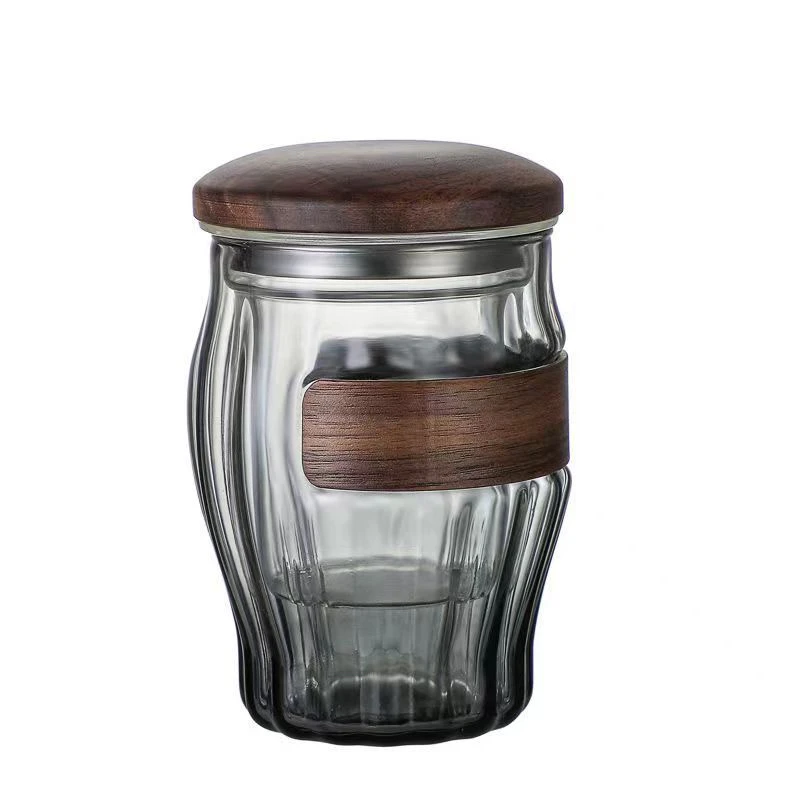 新款高品质高硼硅玻璃烟灰色简约时尚款泡茶杯