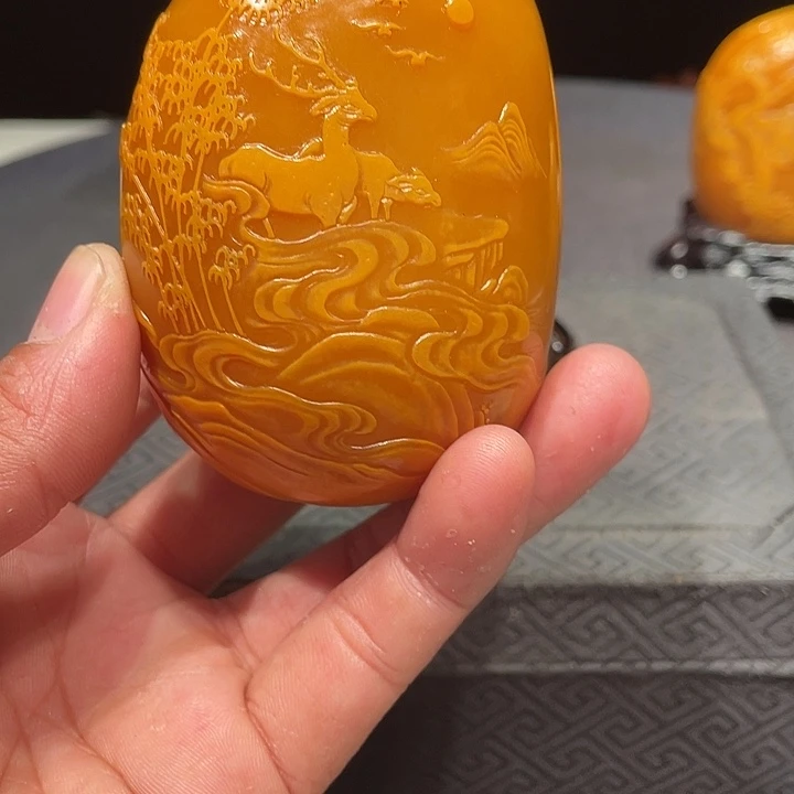 糊***涂寿山石山水画作品欣赏