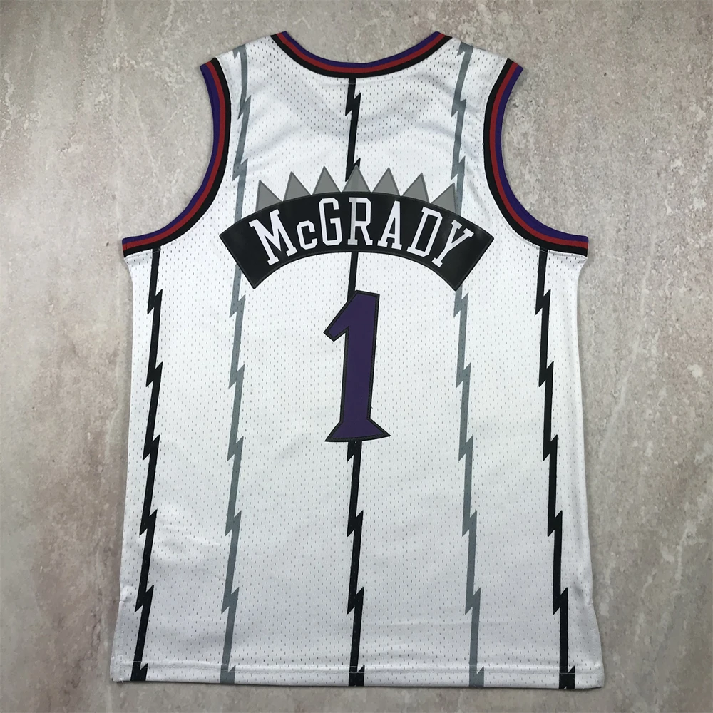 猛龙1号麦迪白色大龙热压篮球训练速干透气运动服